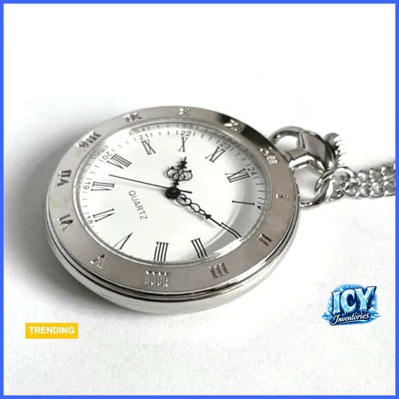 Vintage Pocket Watch with Roman Numerals, Alloy Case, Quartz Movement main image 6